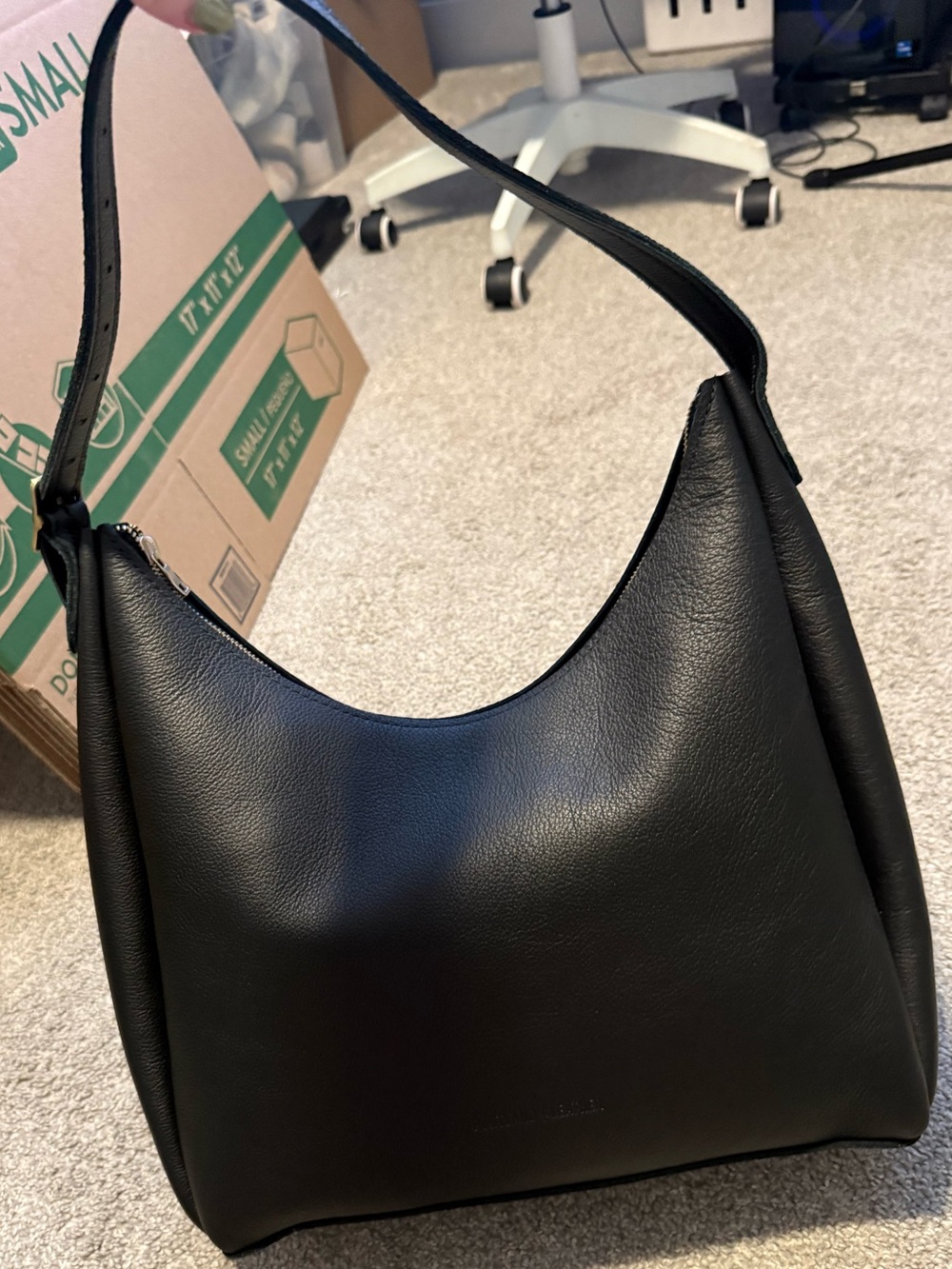 Portland Leather Aspen Shoulder Bag Black LARGE - Picture 2 of 10